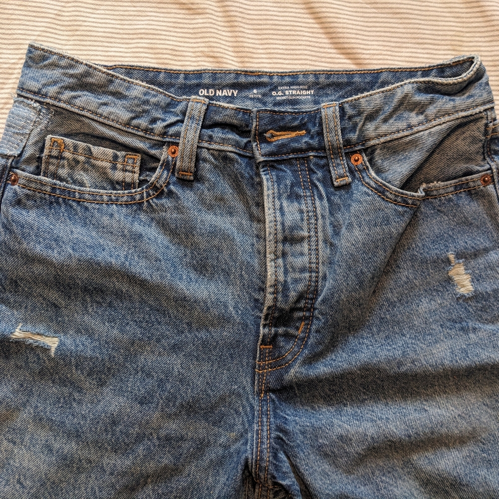 Women's Old Navy Patchwork Blue Denim Jeans